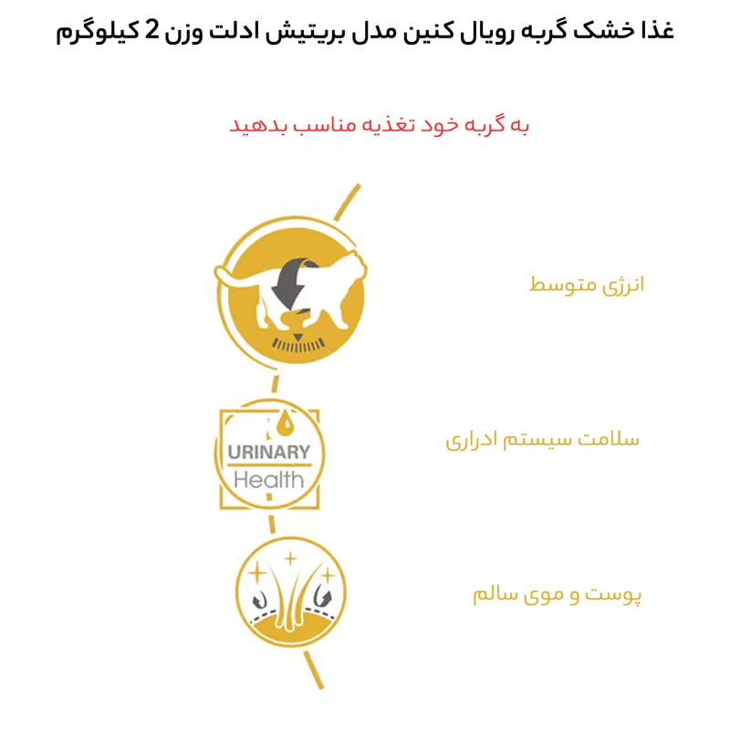 غذای خشک گربه نژاد بریتیش ادلت رویال کنین وزن 2 کیلوگرم