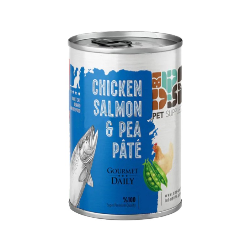 کنسرو dps گربه مرغ سالمون نخودفرنگی 400 گرمی