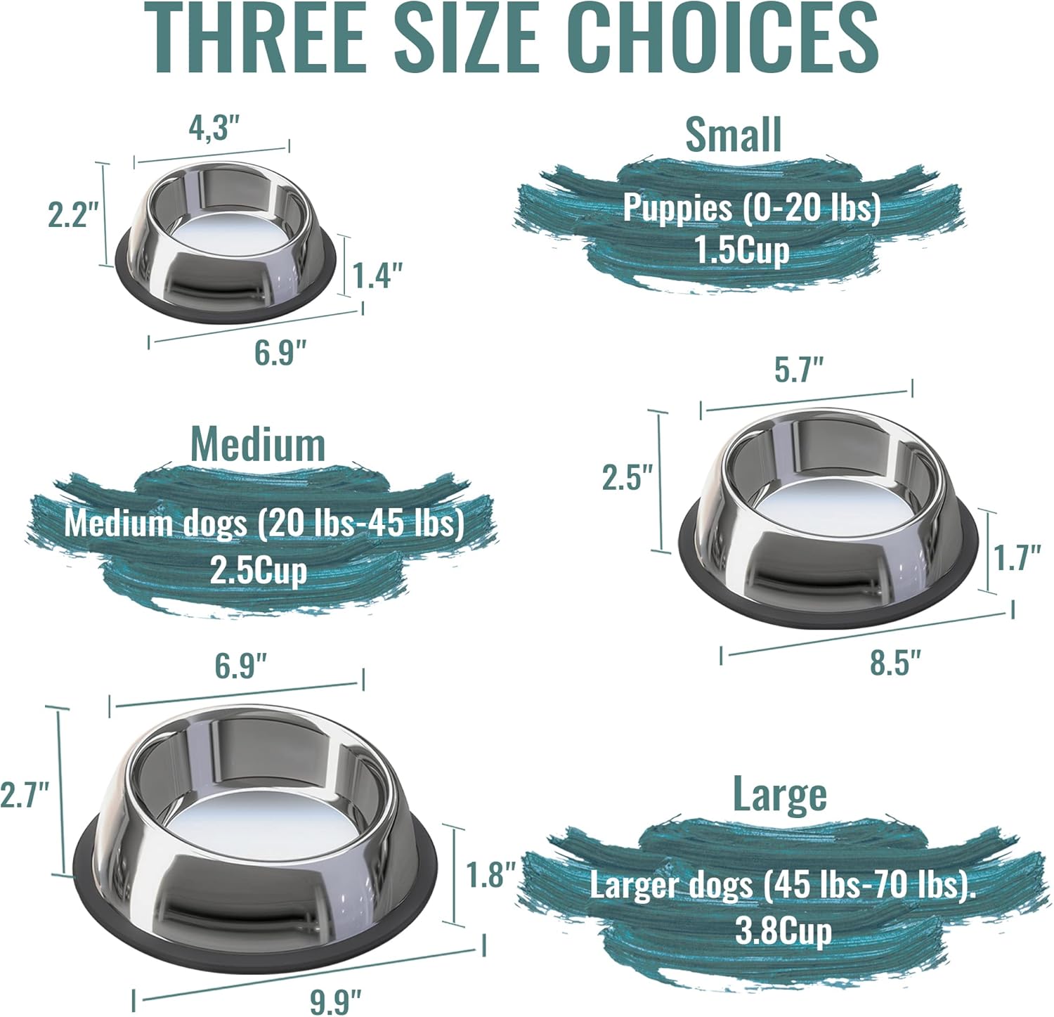 ظرف استیل فلت سایز 21.5