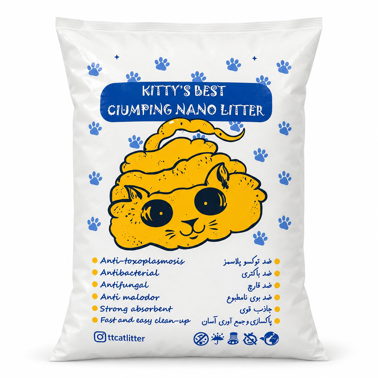 خاک گربه تی تی گرانول ساده 10 کیلوگرم