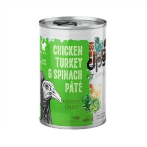 کنسرو dps سوپر کیتن مرغ و بوقلمون و اسفناج و کلم 400 گرم