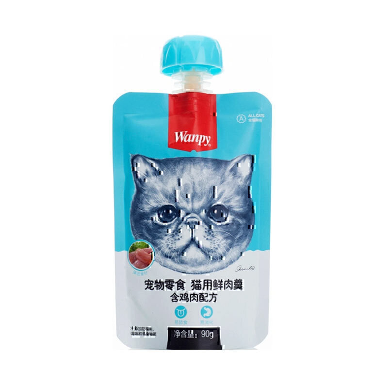 پودینگ گربه ونپی طعم مرغ 90 گرم  آبی