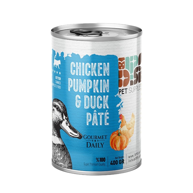 کنسرو dps گربه مرغ اردک کدو تنبل 400 گرمی