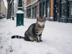 کمک و نگهداری از گربه های خیابانی در زمستان