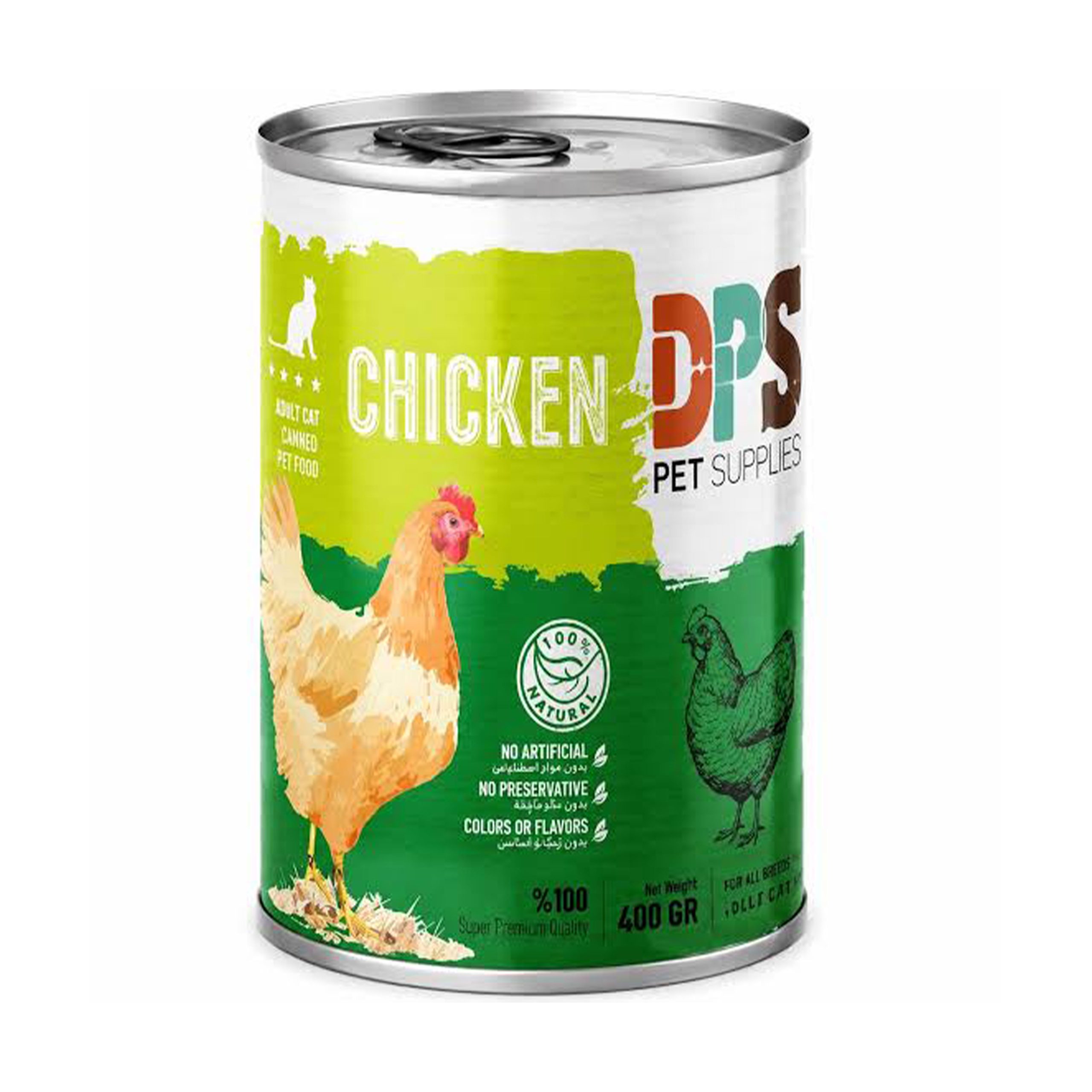 کنسرو dps نچرال گربه مرغ خالص 430 گرمی