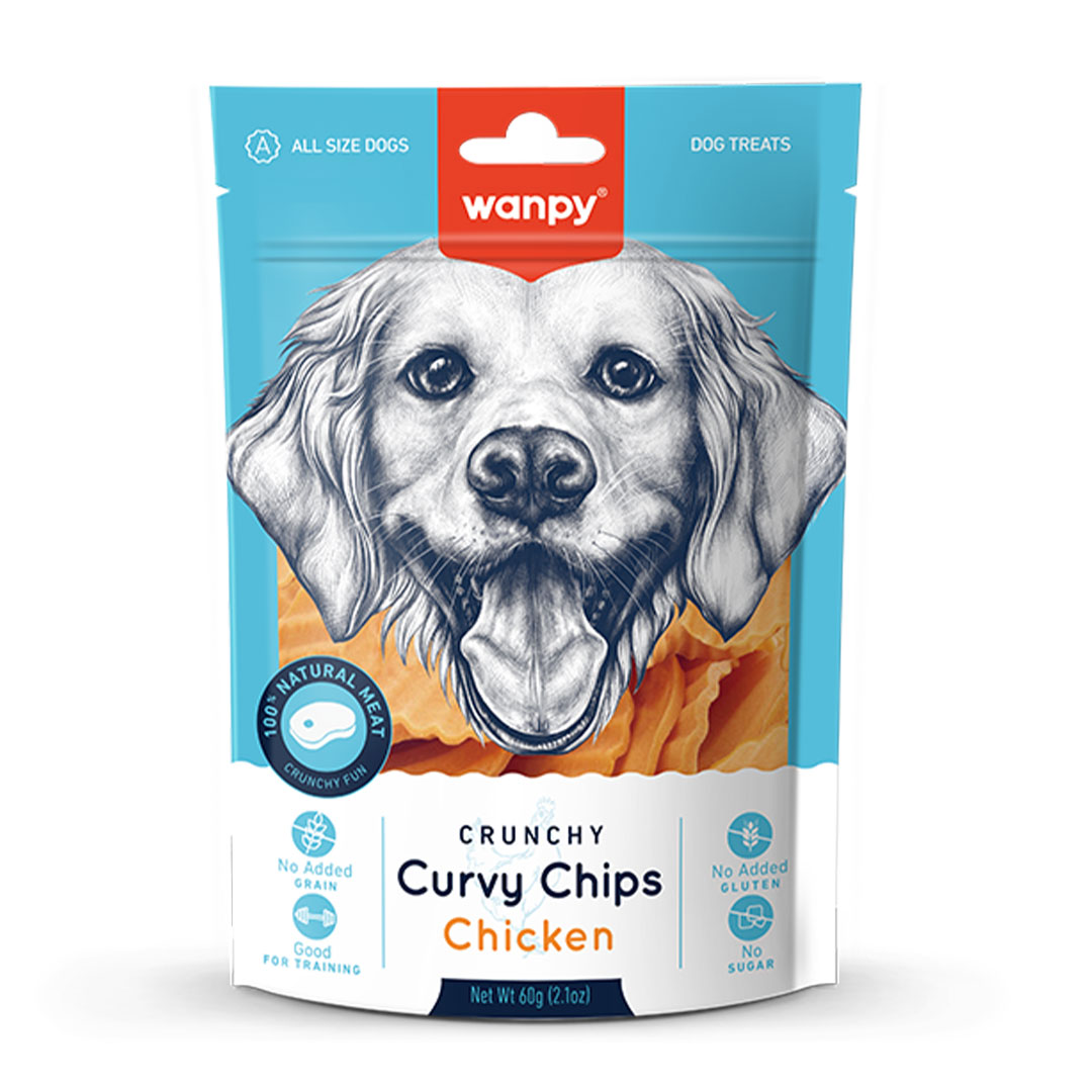تشویقی سگ ونپی مدل Curvy Chips Chiken وزن 100 گرم
